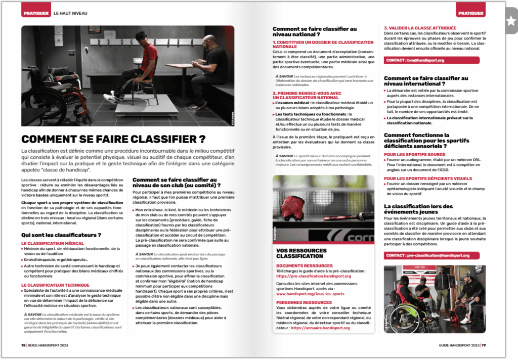 Guide des sports haut niveau, comment se faire classifier